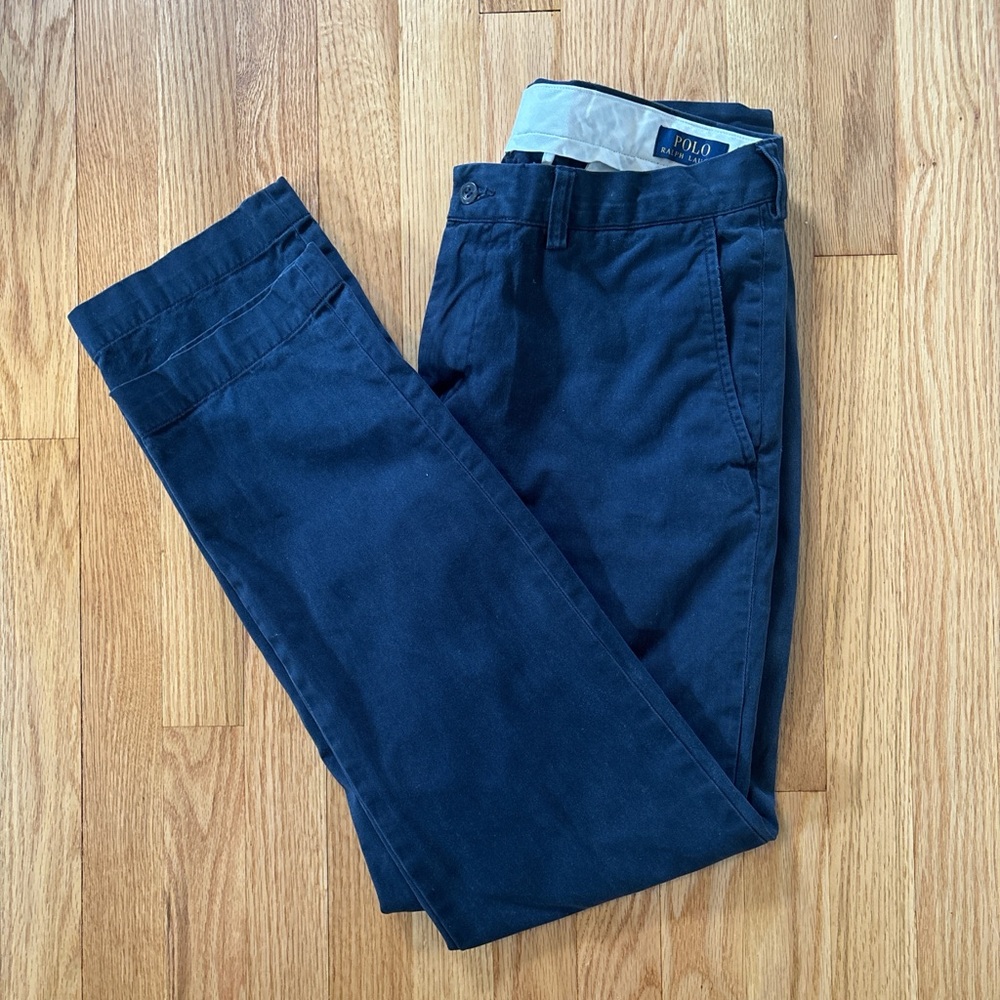 Polo Ralph Lauren Men’s 34/32 Classic Fit Navy Slacks 100% Cotton